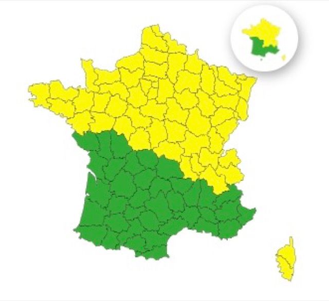 Vents violents : 59 d&eacute;partements en vigilance jaune ce mercredi, voici la liste compl&egrave;te et les zones les plus expos&eacute;es