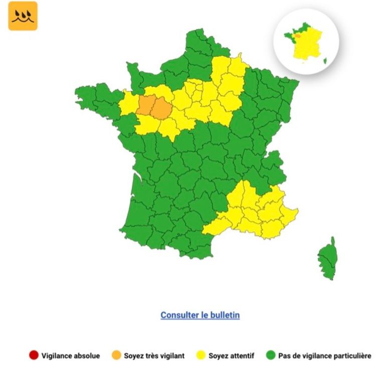 Pluie-inondation : ces 30 départements où la journée de mardi s’annonce sous surveillance