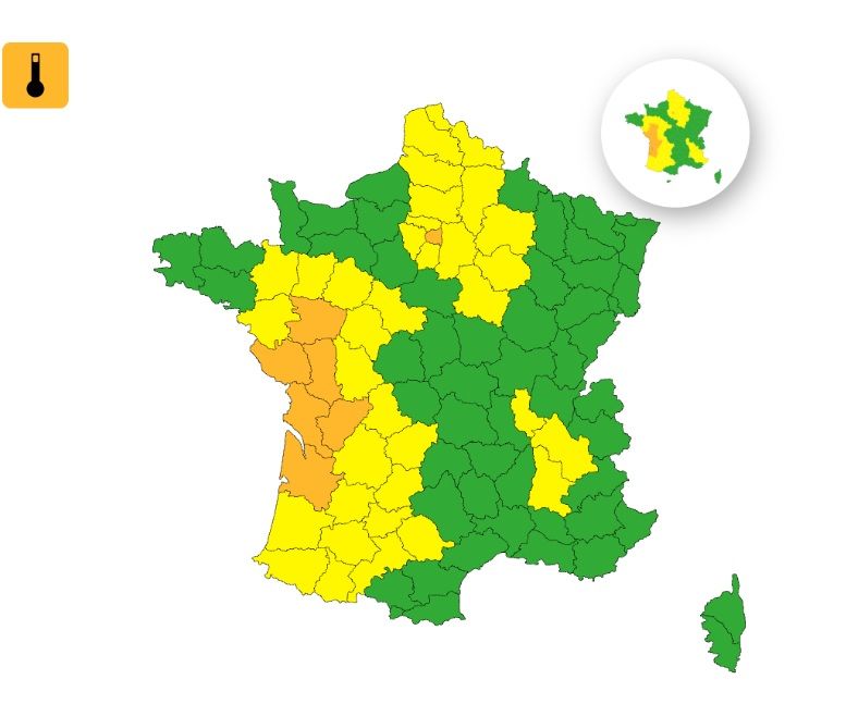 Vigilance jaune canicule : voici les 34 départements concernés ce samedi