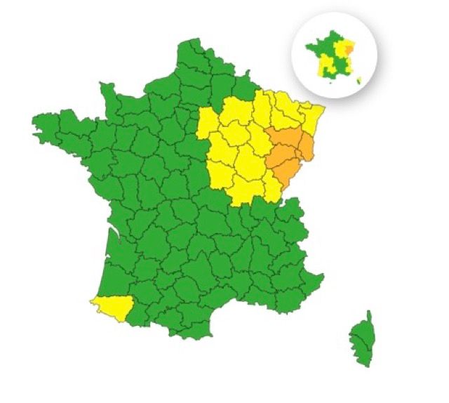 M&eacute;t&eacute;o : 5 d&eacute;partements en vigilance orange pour pluie et inondations ce jeudi 21 ao&ucirc;t