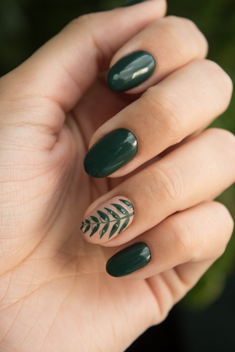 ongles-verts-feuilles