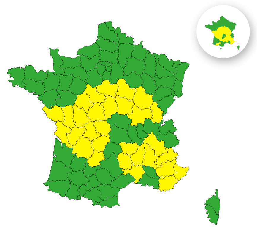 Orages : voici les 30 départements placés en vigilance jaune ce samedi 15 novembre 2025