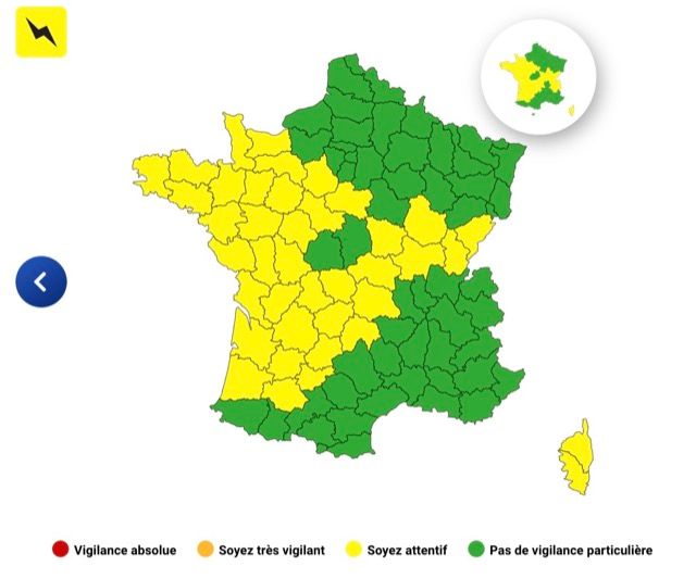 Orages : voici les 40 d&eacute;partements plac&eacute;s en vigilance jaune ce mercredi 22 octobre 2025