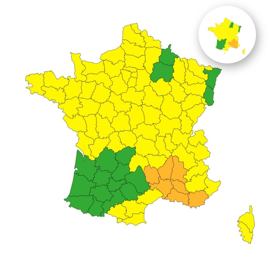 Orages : 7 d&eacute;partements plac&eacute;s en vigilance orange ce lundi 1er septembre 2025