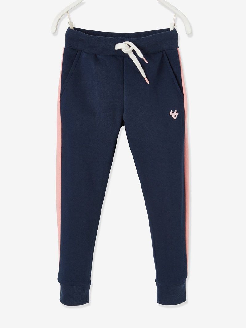 pantalon-de-sport-fille-en-molleton-bandes-cotes-vertbaudet