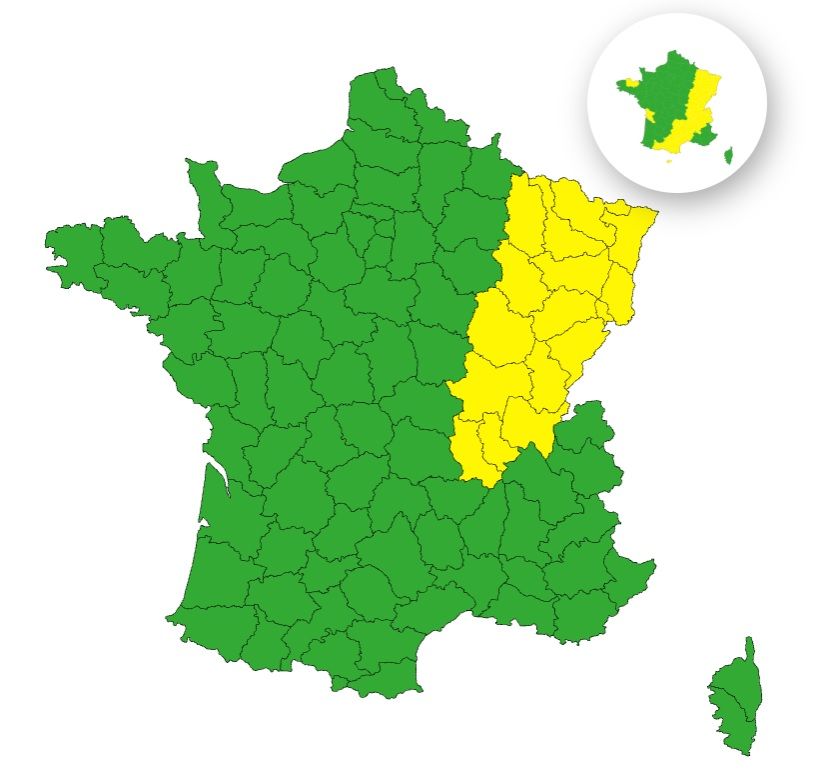 Pluie-inondation : 16 départements en vigilance jaune ce lundi 8 septembre 2025