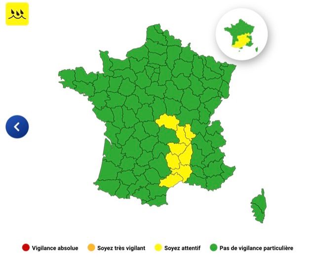 Pluie-inondation : voici les 8 départements placés en vigilance jaune ce vendredi 14 novembre 2025