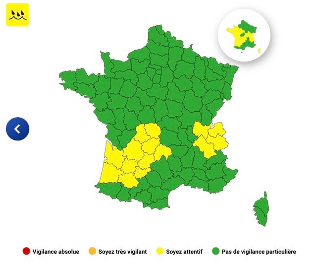 Pluie-inondation : voici les 15 départements placés en vigilance jaune ce mercredi 22 octobre 2025