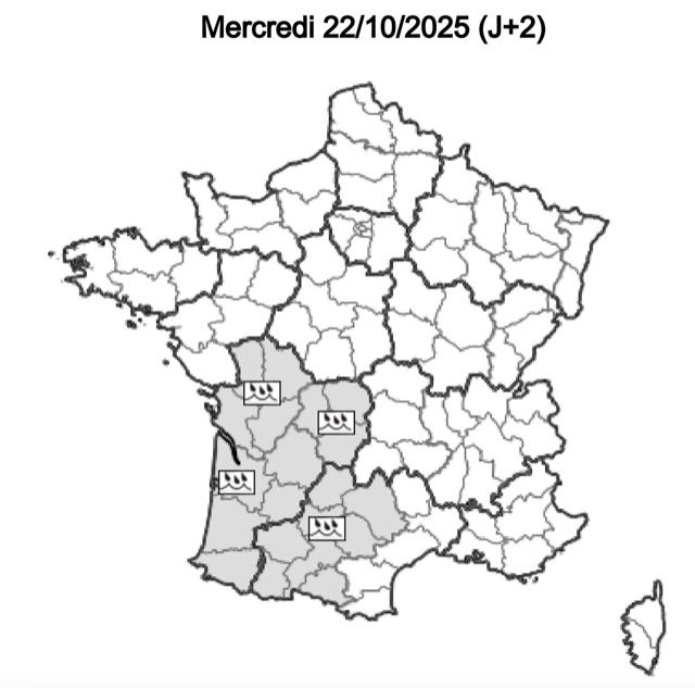 Fortes pluies : ces 18 départements où il devrait fortement pleuvoir ce mercredi 21 octobre 2025