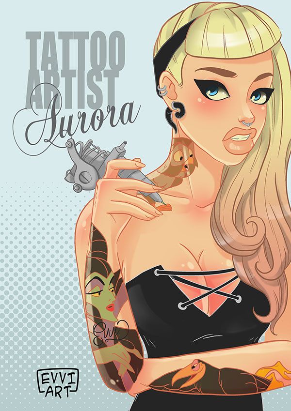 princesses-disney-hipster-tatoo-artist-aurore