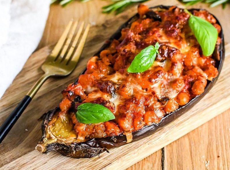 Recette aubergine farcie v&eacute;g&eacute;tarienne facile