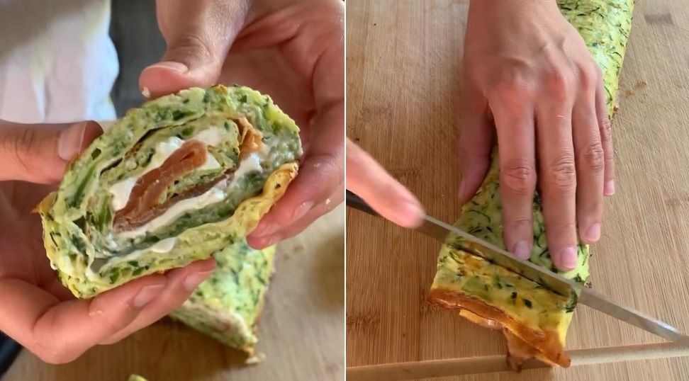 La recette de roul&eacute;s courgettes saumon et fromage frais facile