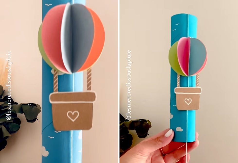 DIY pour faire une montgolfi&egrave;re color&eacute;es avec les enfants