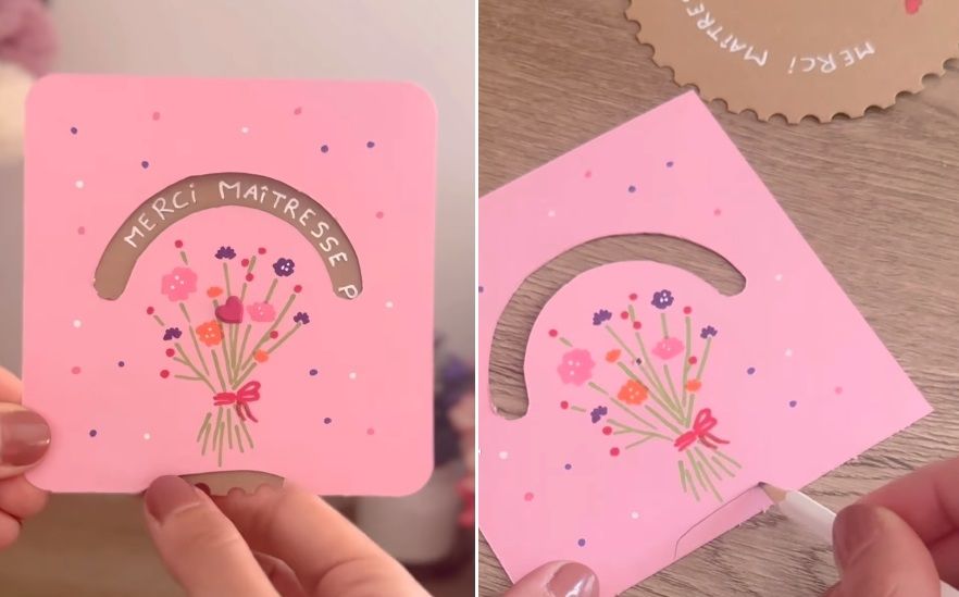 Le tutoriel pour faire une carte Merci Ma&icirc;tresse &agrave; faire faire par son enfant.