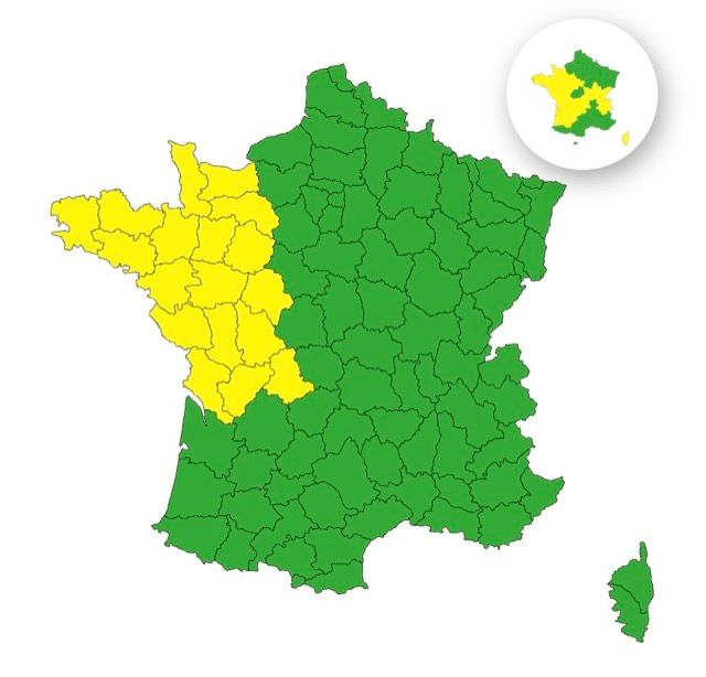 Vents violents : voici les 18 départements placés en vigilance jaune ce mercredi 22 octobre 2025