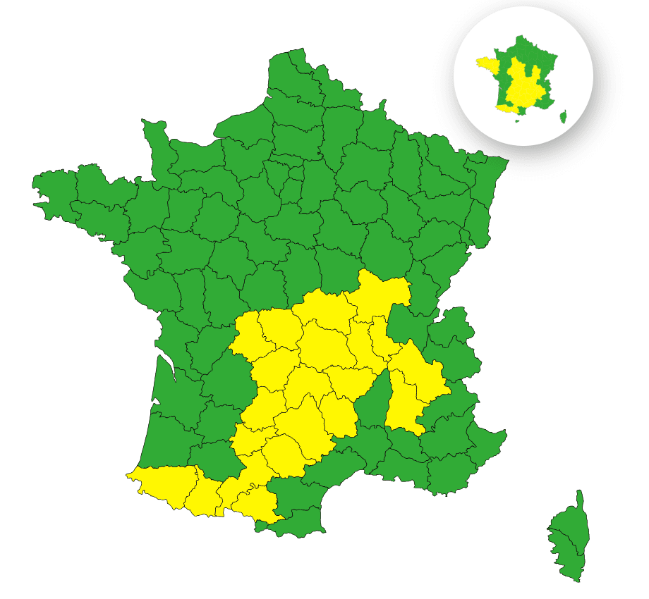 Vents violents : 21 départements placés en vigilance jaune ce vendredi 14 novembre