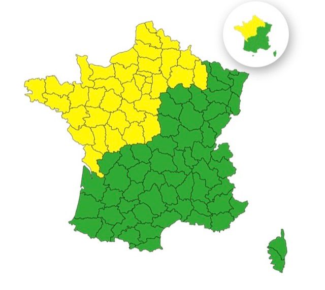 Vents violents : voici les 39 départements placés en vigilance jaune ce samedi 4 octobre 2025