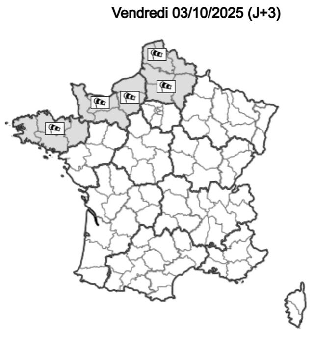 Vents violents : voici les 14 départements sous surveillance ce vendredi 3 octobre 2025