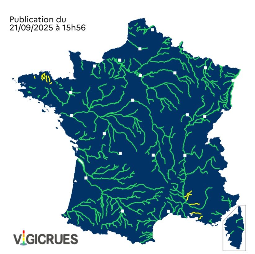 Crues : voici les 6 départements placés en vigilance jaune ce lundi 22 septembre